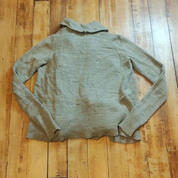 Abercrombie & Fitch Women Open Front Cardigan Light Brown Wool Blend Sweater - Picture 4 of 6